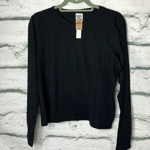 Pink Victoria’s Secret Black Long Sleeve Shirt. NWT